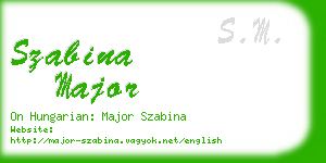 szabina major business card